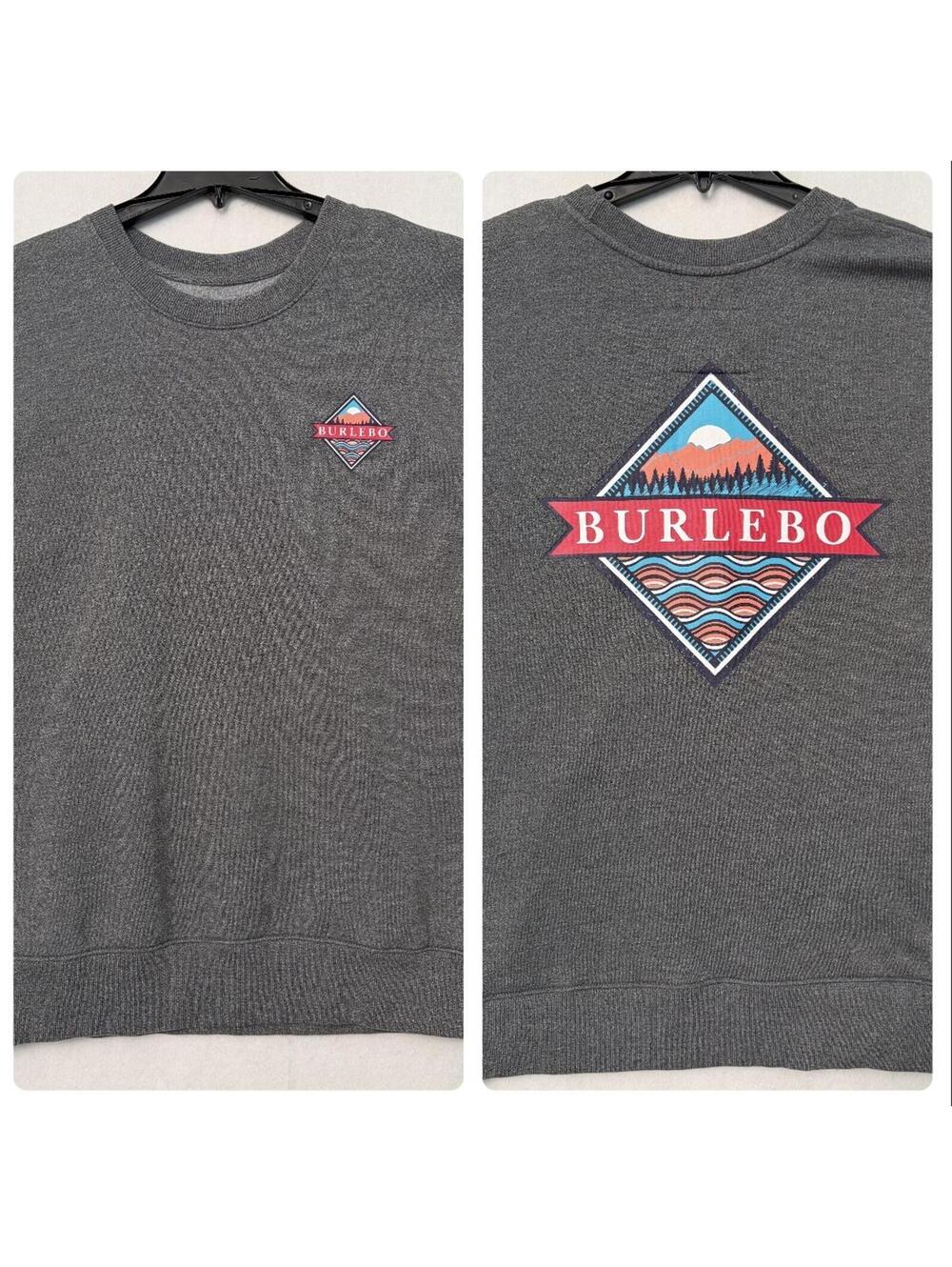Burlebo Find Your Wild Men's XL Gray Crewneck Sweatshirt Double Sided Fleece